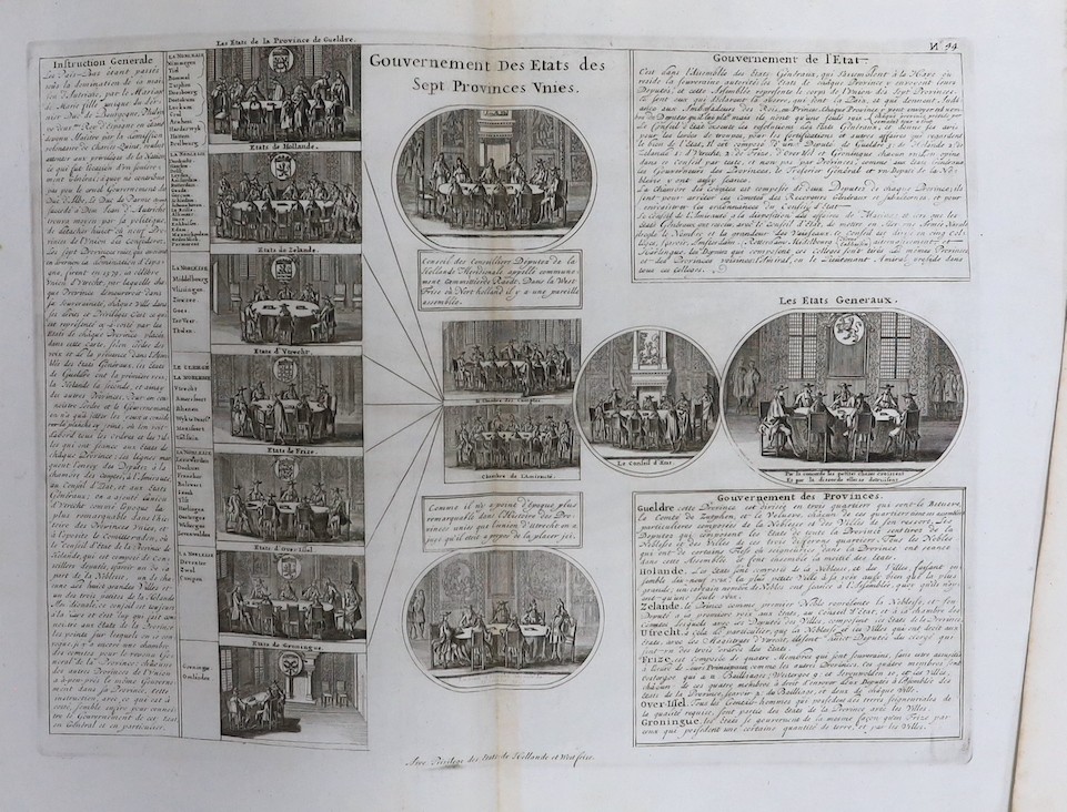 Henry Abraham Chatelain (1684-1743), fifteen engravings, French Genealogies and Regional Governments, largest 45 x 100cm, unframed